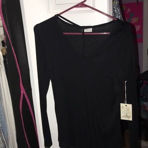 Black GLITZ Long Sleeve Cute Top SIZE MEDIUM